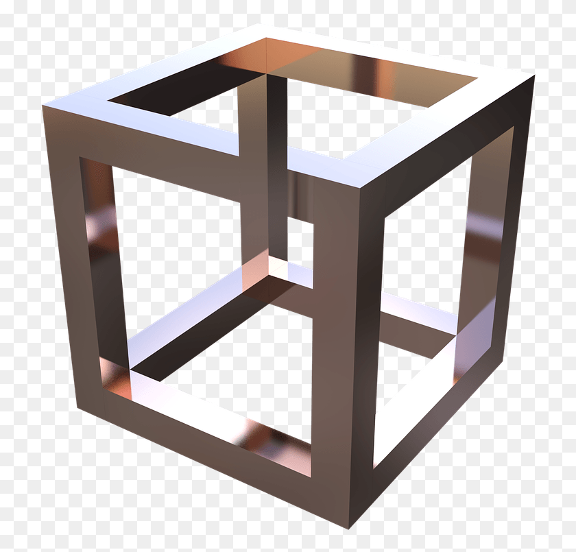 726x745 Оптическая Иллюзия Куб Геометрическая 3D Геометрия Оптическая Иллюзия, Коробка, Ящик, Мебель Hd Png Скачать