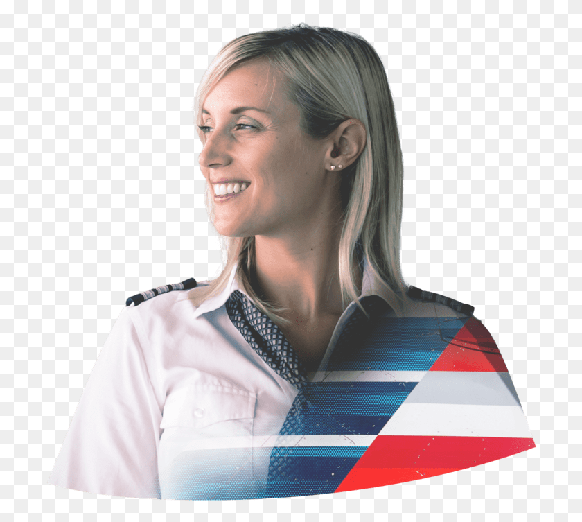 708x693 Optimistic First Officer Psa Pilot Female, Person, Human, Clothing HD PNG Download