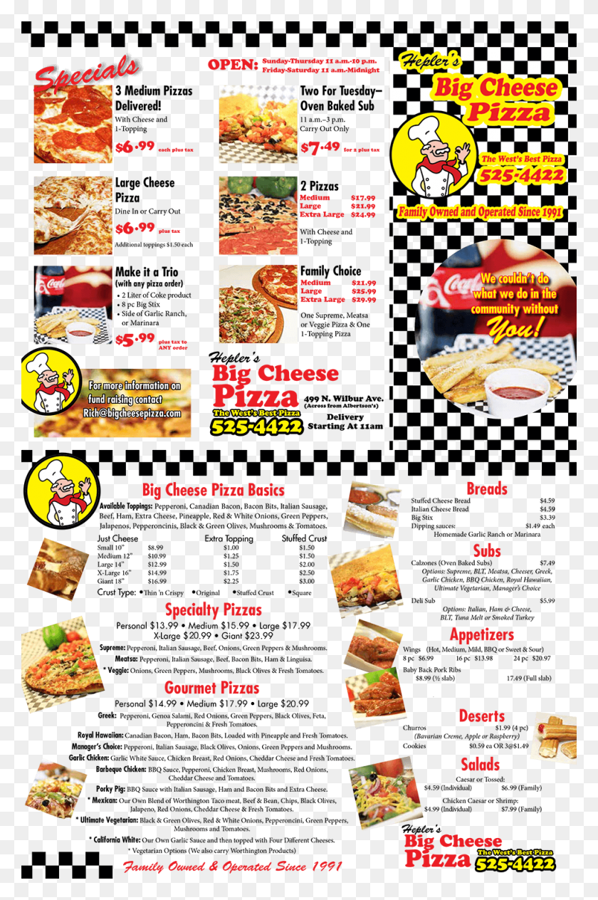 971x1500 Or Click Here For A Printablezoomable Version Big Cheese Pizza Walla Walla Menu, Flyer, Poster, Paper HD PNG Download