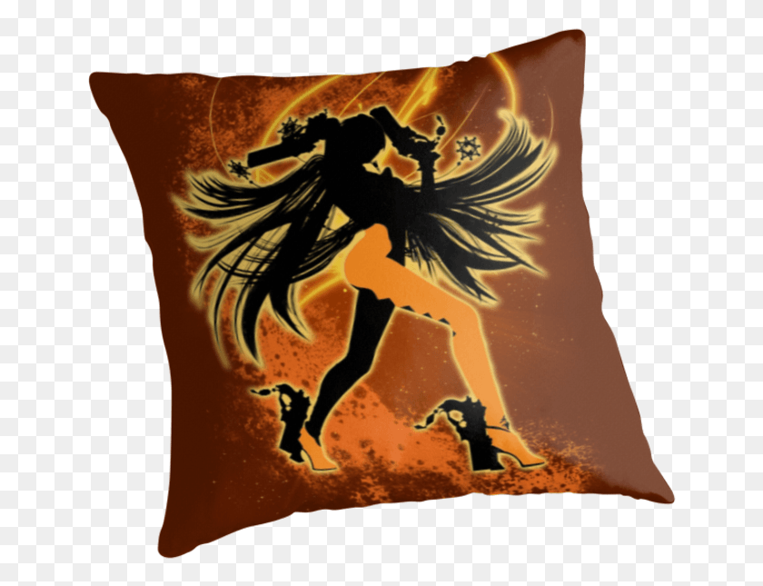649x585 Orange Bayonetta Silhouette By Jewlecho Cushion, Pillow, Person, Human HD PNG Download