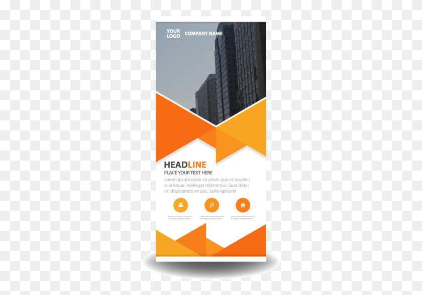 277x528 Orange Business Roll Up Banner Flat Design Template Skyscraper, Flyer, Poster, Paper HD PNG Download