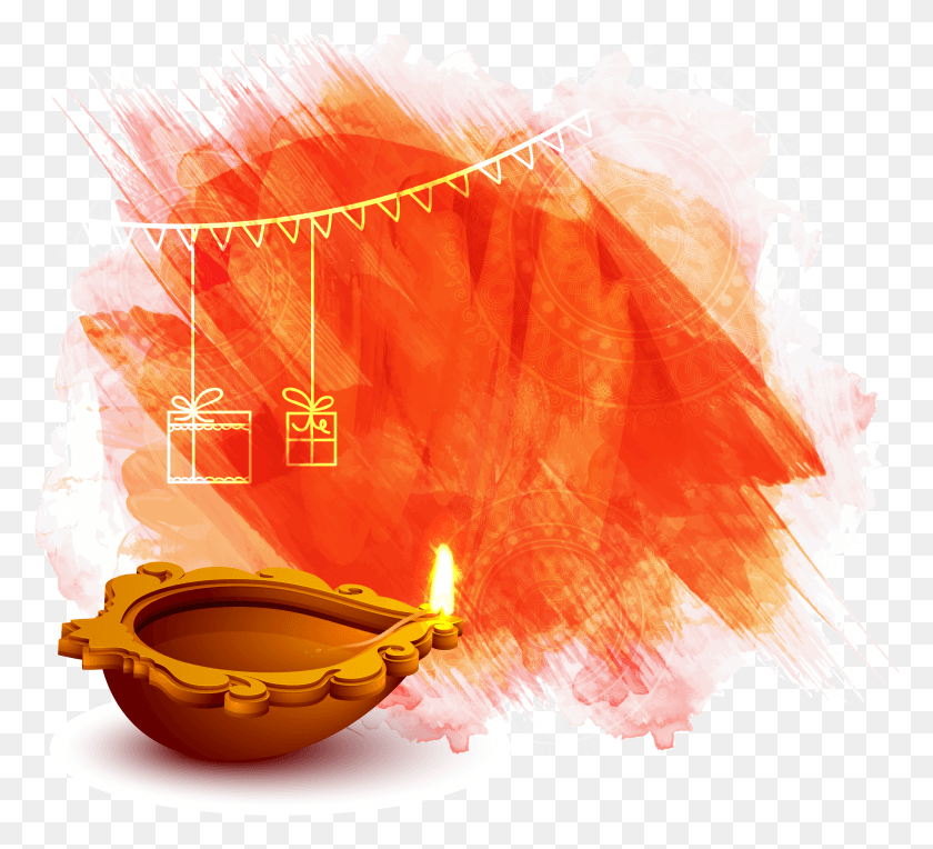 2621x2366 Orange Color Diwali Diya, Graphics, Modern Art HD PNG Download