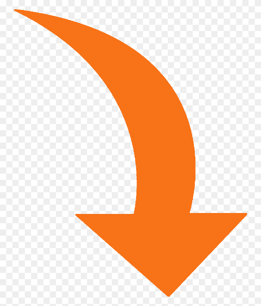 750x927 Orange Curved Arrow Gallery Curved Arrow Orange, Text, Symbol, Number HD PNG Download