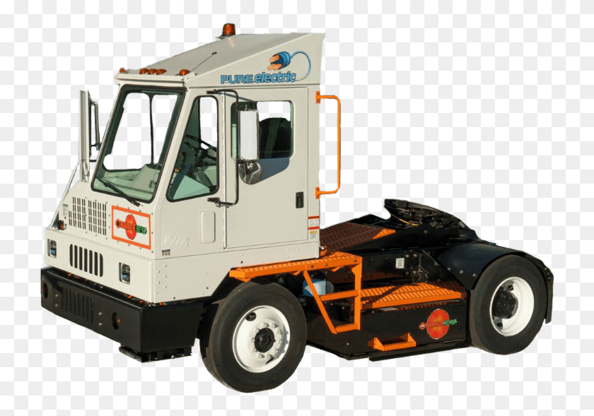 729x529 Orange Ev Electric Terminal Trucks Have Been Operating Electric Truck Pure, Vehicle, Transportation, Wheel HD PNG Download