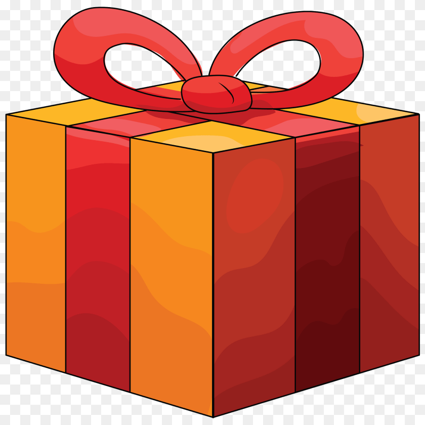 1920x1920 Orange Gift Box With Red Ribbon Clipart, Dynamite, Weapon Transparent PNG