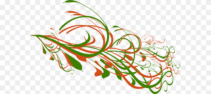 600x374 Orange Green Big Swirl Clip Arts For Web, Art, Floral Design, Graphics, Pattern Sticker PNG