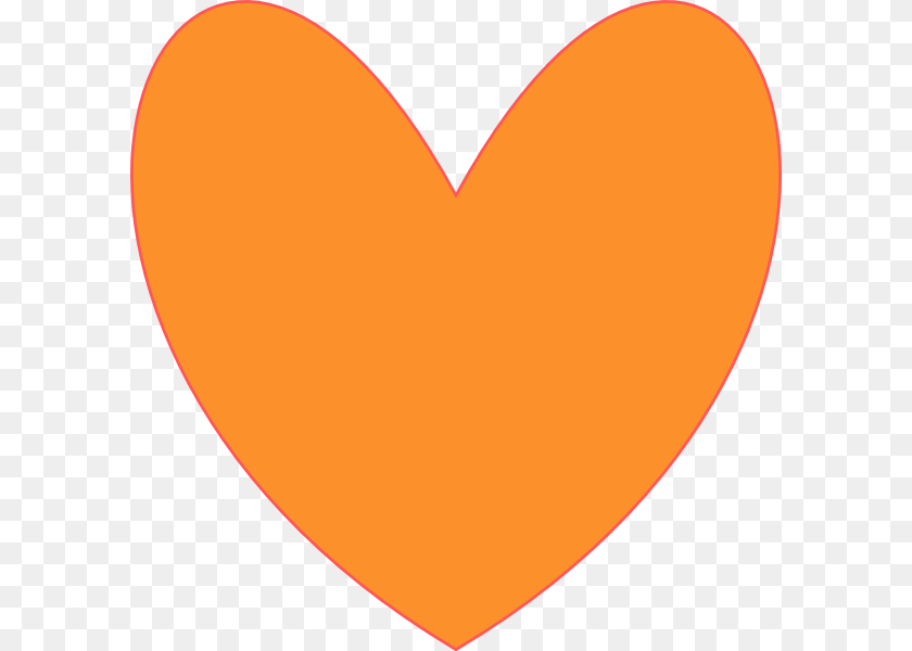 600x600 Orange Heart Orange Heart No Background Hd Transparent Background Orange Heart Transparent Clipart PNG