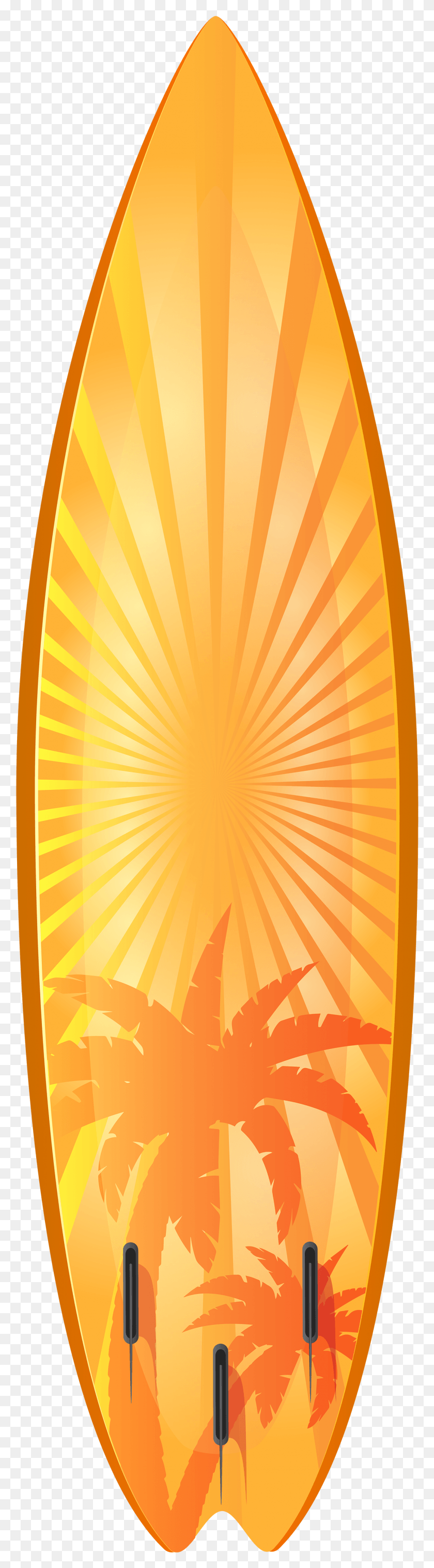 1286x4902 Orange Surfboard With Palm Trees Transparent Clip Art Transparent Background Surfboard, Graphics, Outdoors HD PNG Download