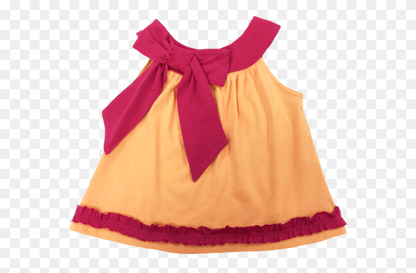 564x490 Orange Tank Pink Bow Ruffle, Clothing, Apparel, Dress Descargar Hd Png