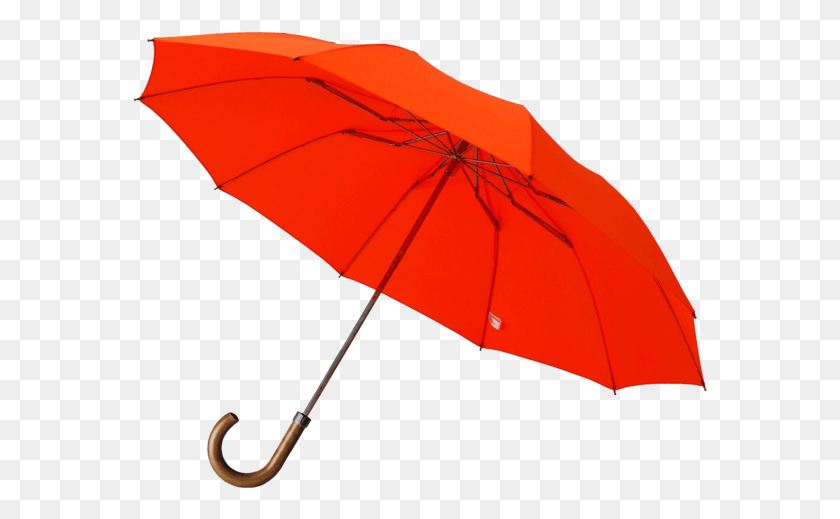 575x459 Orange Telescopic Maple Wood Foldable Umbrella By London Umbrella, Canopy, Tent HD PNG Download