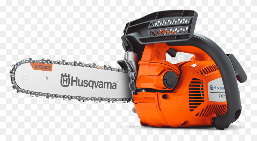 879x453 Orange Transparent Chainsaw Husqvarna T435 Chainsaw, Chain Saw, Tool, Helmet HD PNG Download