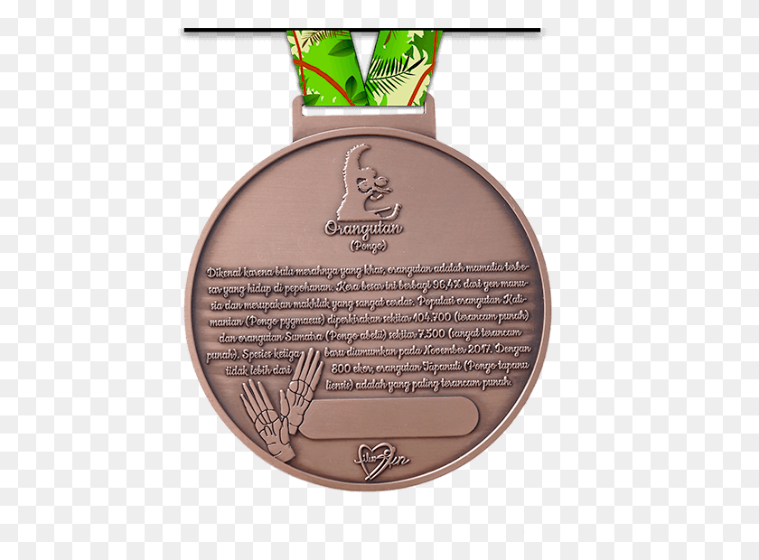 448x560 Orangutan Marathon, Plaque, Gold, Coin HD PNG Download