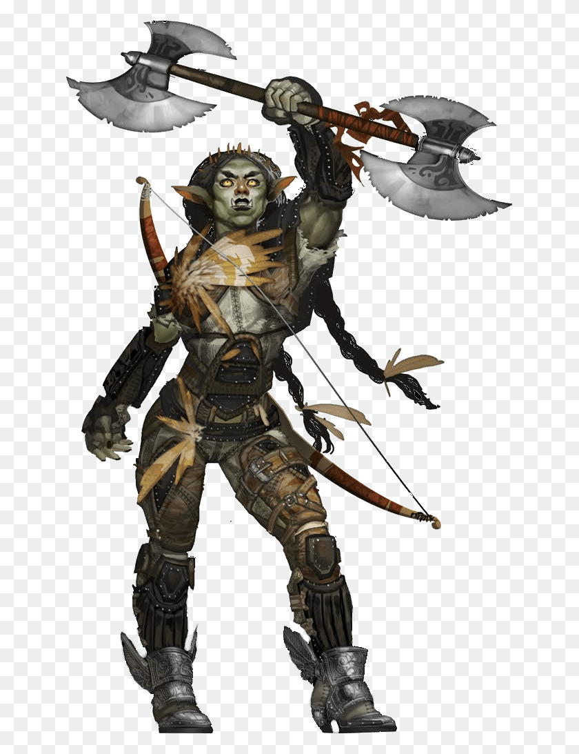 647x1033 Orc Female Woman Battleaxe Warrior Fantasy Middleearth Dnd Half Orc Ranger, Person, Human, Armor HD PNG Download