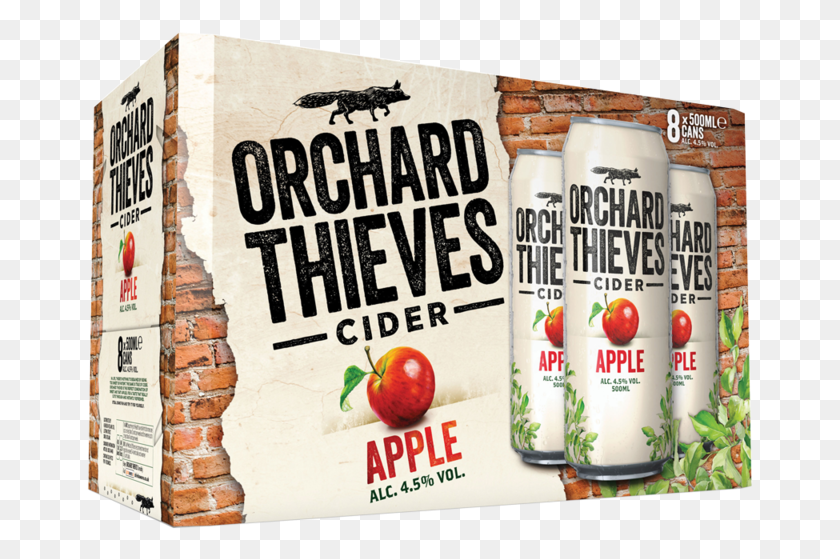 667x499 Descargar Png Orchard Thieves 8 X 500Ml Fa 3D Latas De Sidra Orchard Thieves, Cartel, Anuncio, Lata Hd Png