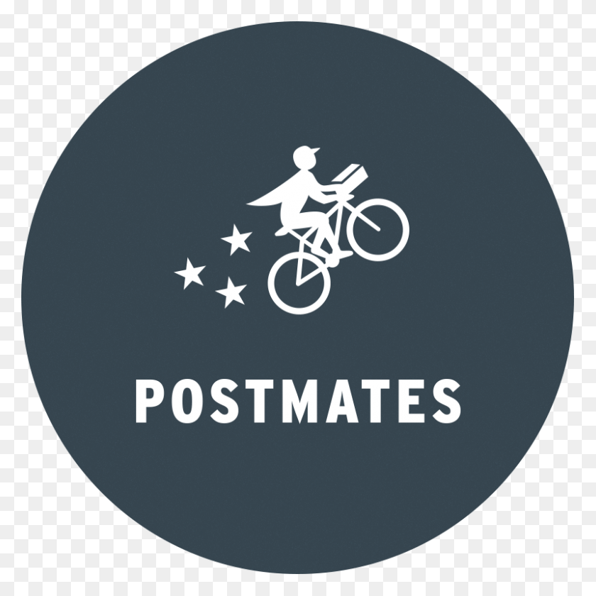 800x800 Descargar Png Orden De Postmates Fondo Transparente Logotipo De Postmates Blanco, Símbolo, Bicicleta, Vehículo Hd Png