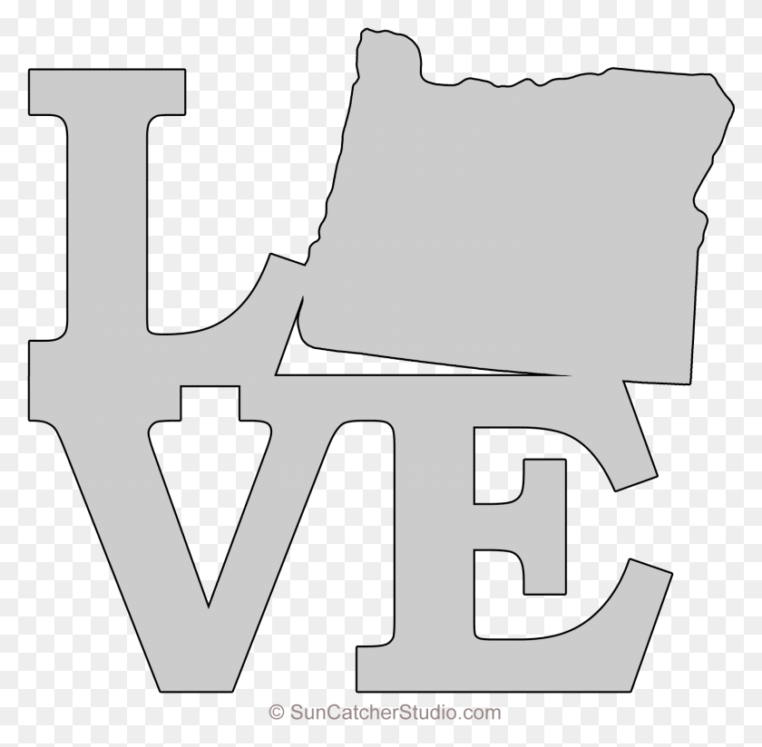 1456x1427 Oregon Love Map Outline Scroll Saw Pattern Shape State, Text, Pillow, Cushion HD PNG Download