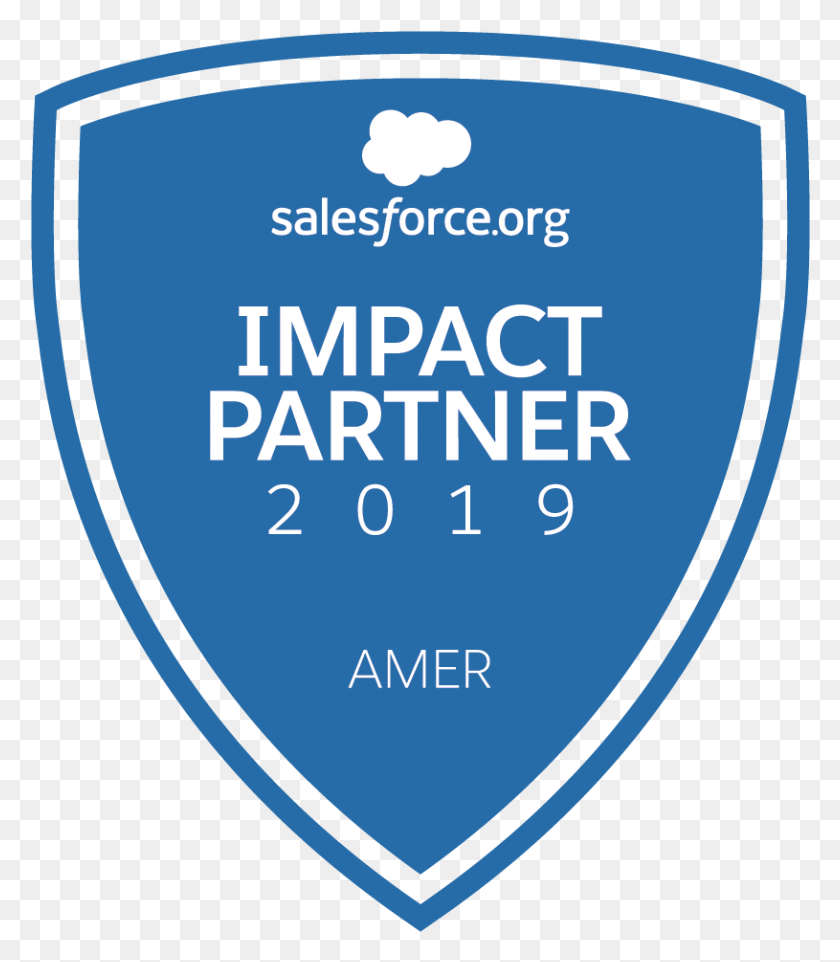 815x943 Org Impact Partner Badge Salesforce Impact Partner 2018, Label, Text, Logo HD PNG Download