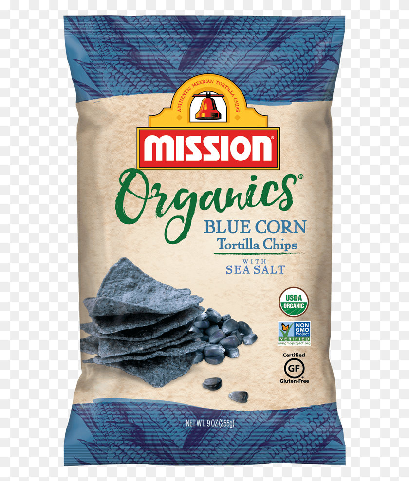 581x929 Organic Blue Corn Tortilla Chips Mission Organic Tortilla Chips, Plant, Food, Powder HD PNG Download