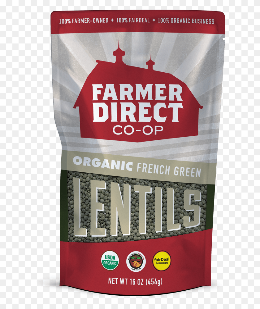 616x935 Organic Fairdeal French Green Lentils From Farmer Farmer Direct Coop, Poster, Advertisement, Beverage HD PNG Download