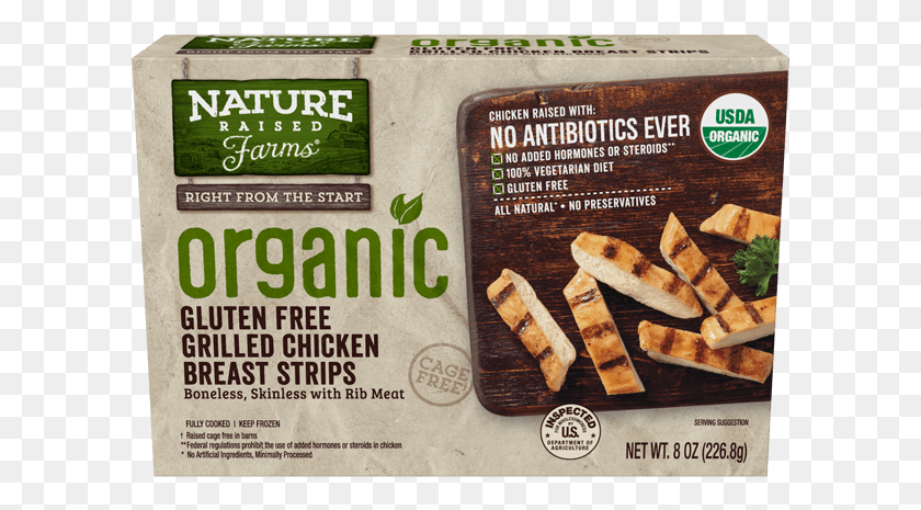 601x405 Organic Gluten Free Grilled Chicken Breast Strips Nature Raised Farms Chicken Nuggets, Plant, Advertisement, Poster HD PNG Download