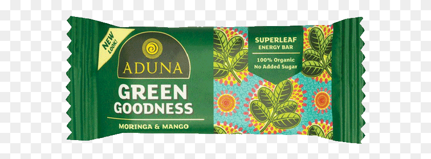 586x251 Organic Green Goodness Bar Aduna, Text, Paper, Poster HD PNG Download