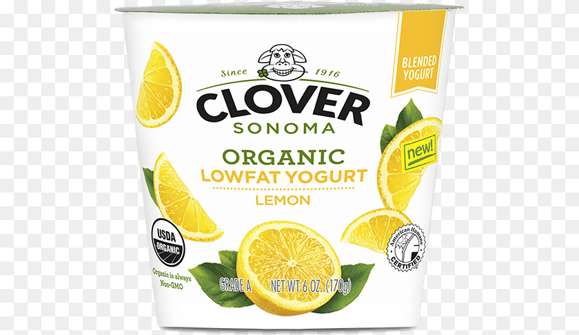 512x487 Organic Lemon Clover Organic Farms Half Amp Half 16 Oz Carton, Produce, Plant, Fruit, Food PNG