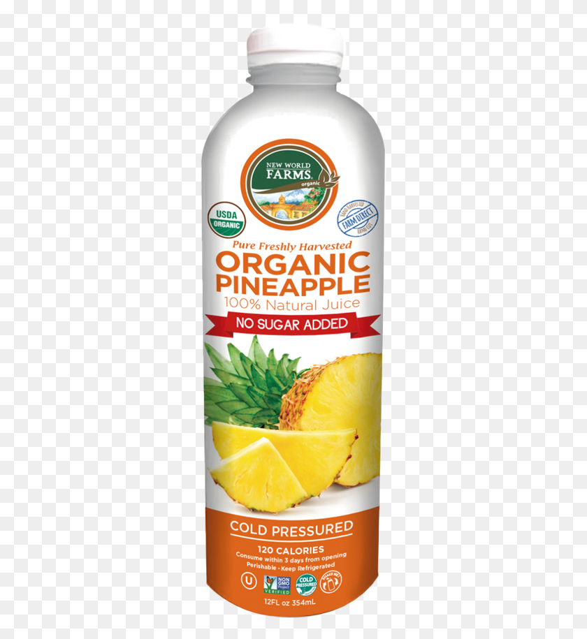 268x855 Organic Pineapple Juice Drink, Plant, Fruit, Food HD PNG Download