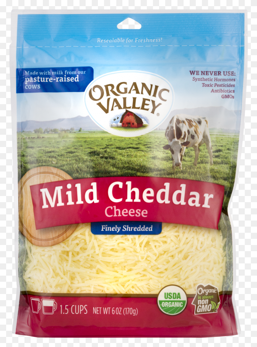 1309x1801 Organic Valley Mild Cheddar Finely Shredded Cheese Organic Valley Shredded Cheddar Cheese HD PNG Download