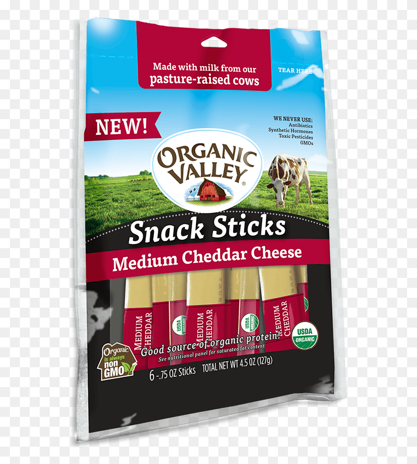 563x875 Organic Valley Pepper Jack Cheese Sticks, Cow, Cattle, Mammal HD PNG Download