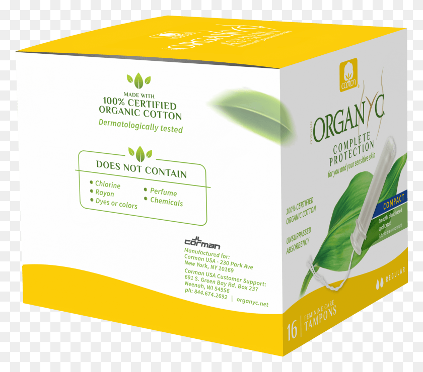 1945x1698 Organyc 100 Certified Organic Cotton Tampons Normal Box, Flyer, Poster, Paper HD PNG Download