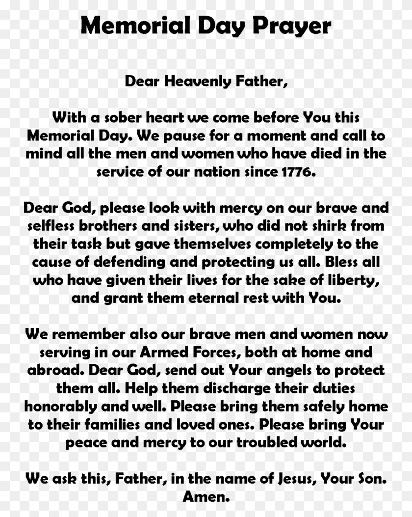 746x993 Orgmemorial Day Poems Memorial Day Short Remembrance Day Prayer, Gray, World Of Warcraft HD PNG Download