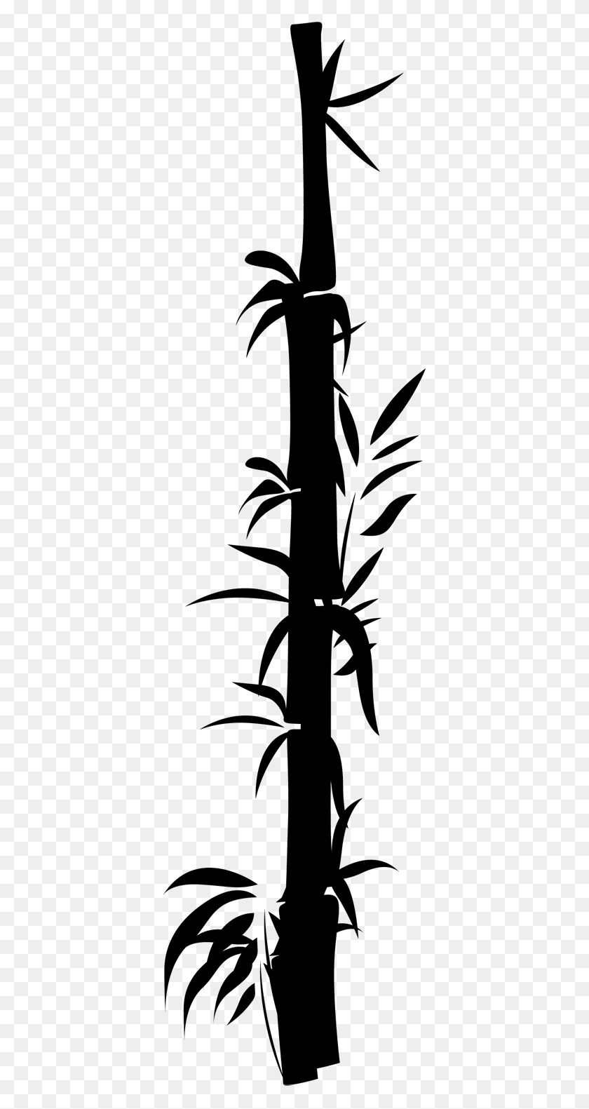 374x1521 Oriental Bamboo Decal Black And White Bamboo Border Design, Word, Clothing, Apparel HD PNG Download
