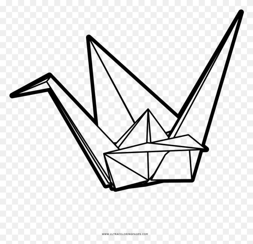 845x814 Origami Crane Coloring, Gray, World Of Warcraft HD PNG Download