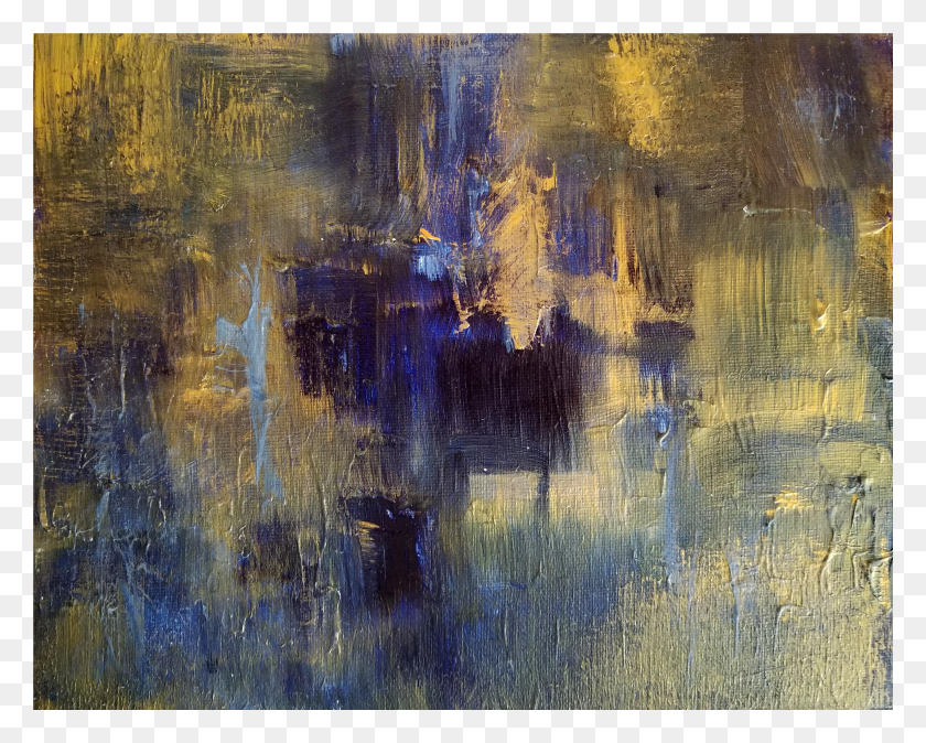 3701x2914 Original Abstract Modern Art Painting Indigo Blue HD PNG Download