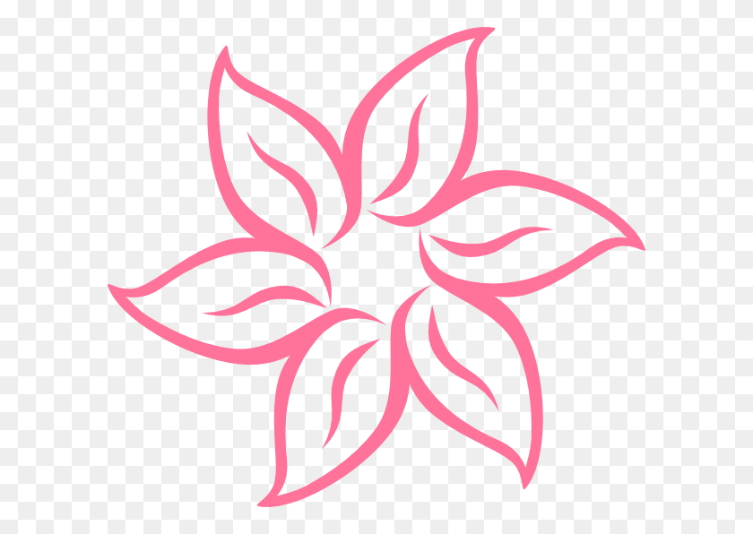 600x536 Оригинальный Клип-Арт Простой Розовый Цветок Изображения Svg, Логотип, Символ, Товарный Знак Hd Png Скачать
