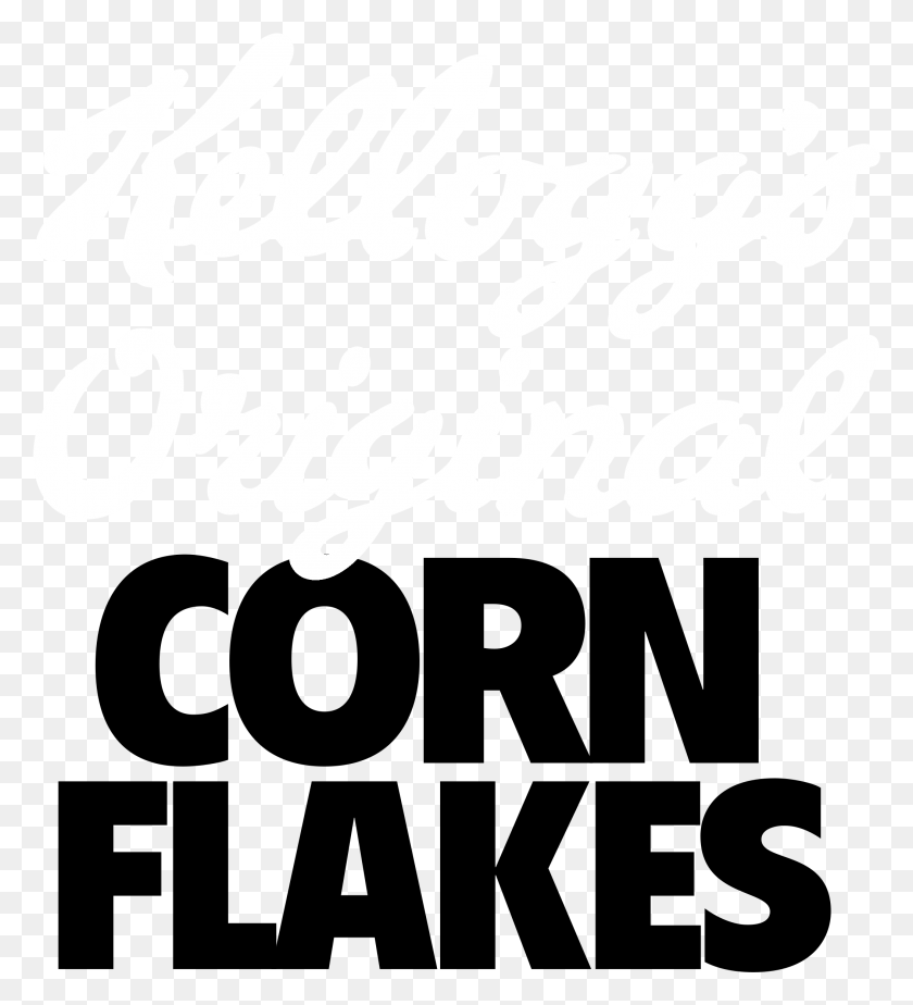 2103x2331 Descargar Png Original Corn Flakes Logo Diseño Gráfico Blanco Y Negro, Texto, Letra, Escritura A Mano Hd Png