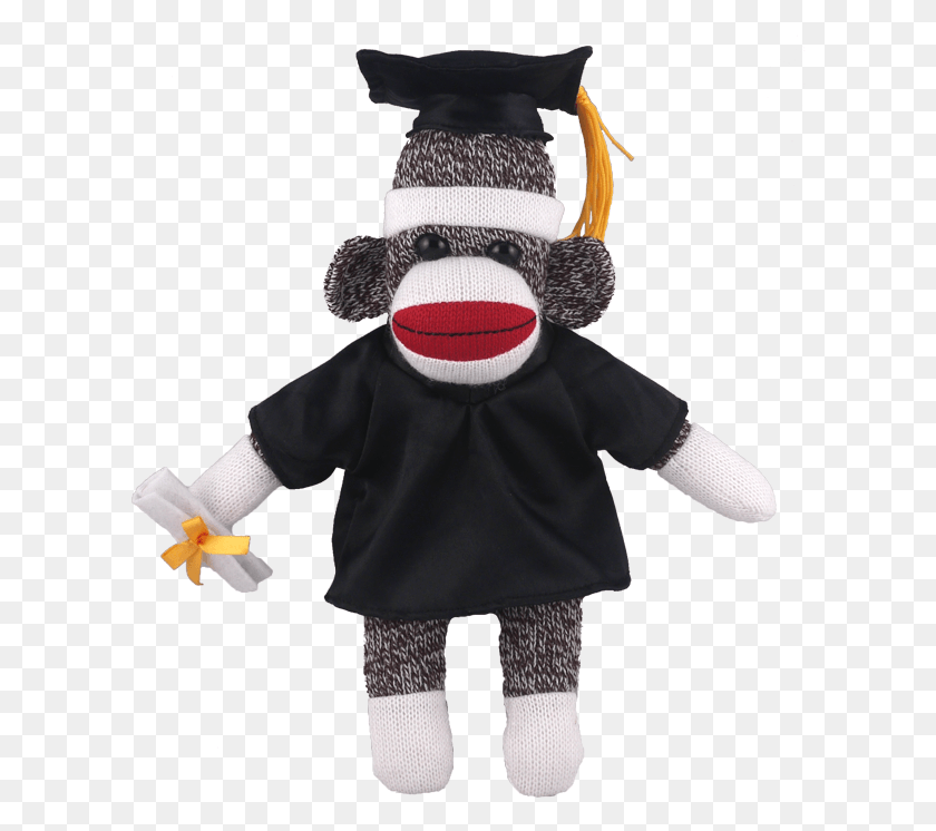 606x686 Original Graduate Sock Monkey, Doll, Toy, Person HD PNG Download