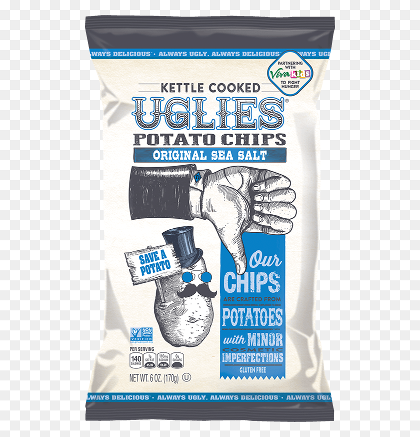 500x813 Original Sea Salt Uglies Kettle Cooked Chips, Advertisement, Poster, Flyer HD PNG Download
