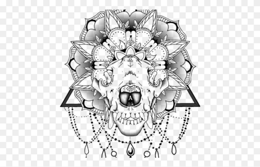 458x481 Original Tattoo Mandala Design Skull, Text, Outdoors, Alphabet HD PNG Download