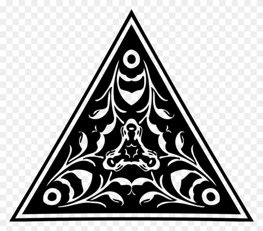865x750 Орнамент Треугольник Вектор Магия Декоративное Искусство Треугольник Орнамент Вектор, Серый, Мир Варкрафта Png Скачать