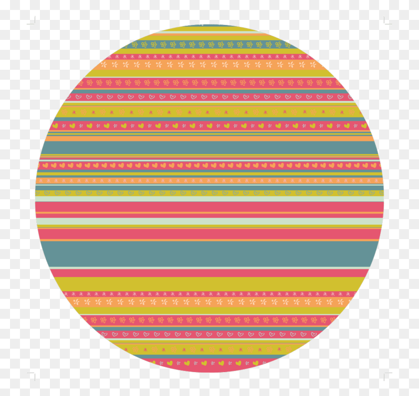737x735 Ornamented Colorful Stripes Round Placemat Circle, Rug, Sphere, Astronomy HD PNG Download