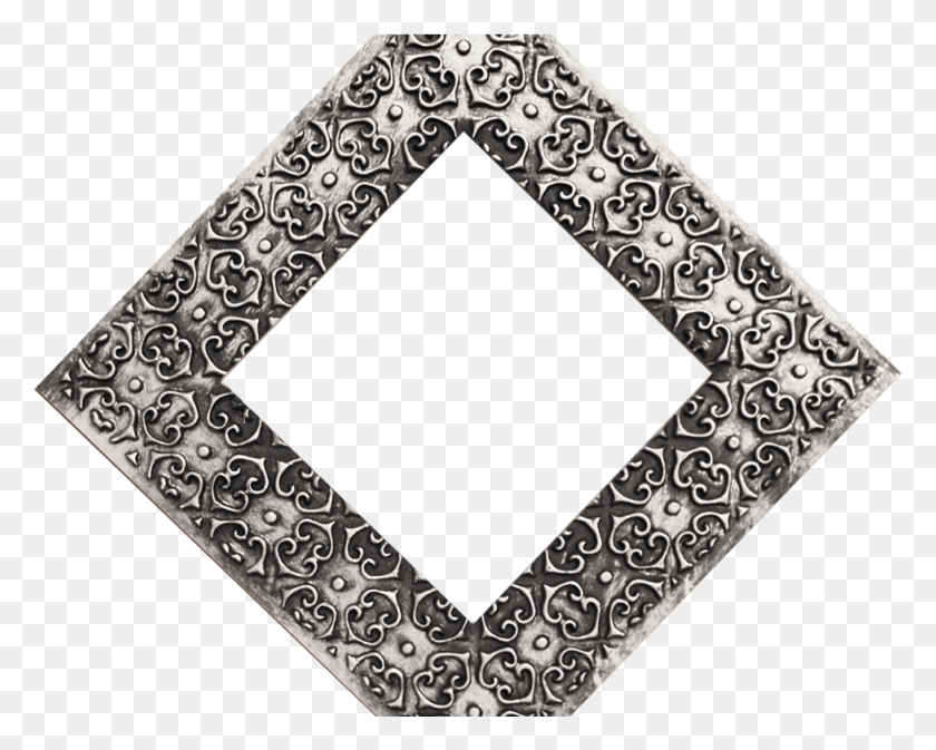 977x769 Ornate Silver Frame Image Geometry, Label, Text, Triangle Descargar Hd Png
