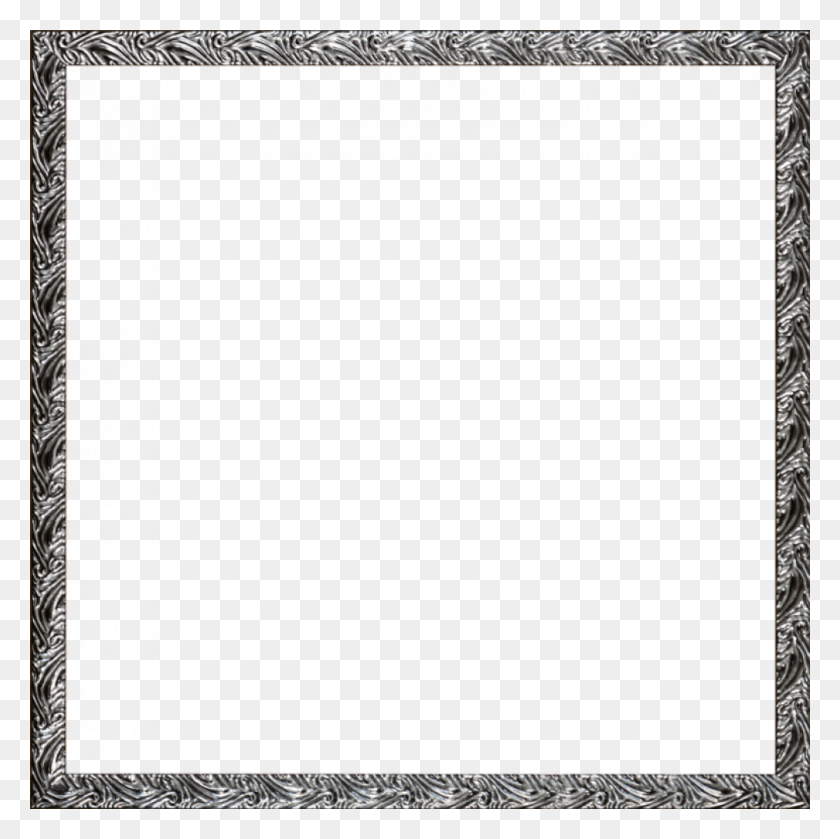 1000x1000 Ornate Silver Frame Monochrome, Rug, Text, Blackboard HD PNG Download