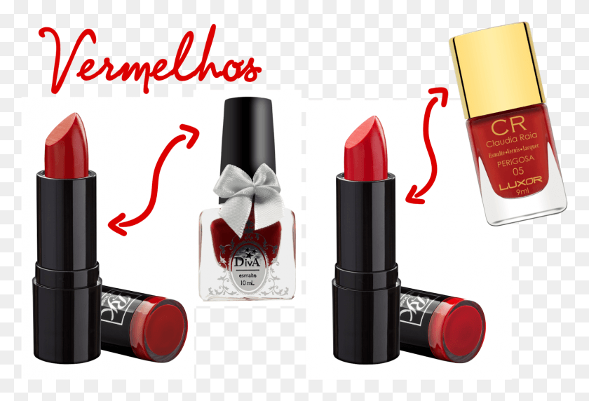 1540x1012 Os Tons De Vermelho So Clssicos E Representam A Mulher Batons E Esmalte, Lipstick, Cosmetics HD PNG Download