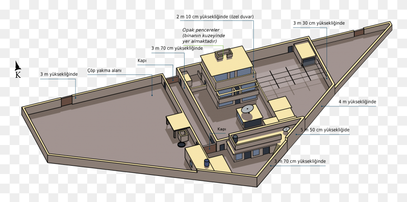 2011x924 Osama Bin Laden Hideout Tr Map Of Osama Bin Laden Compound, Mansion, House, Housing HD PNG Download