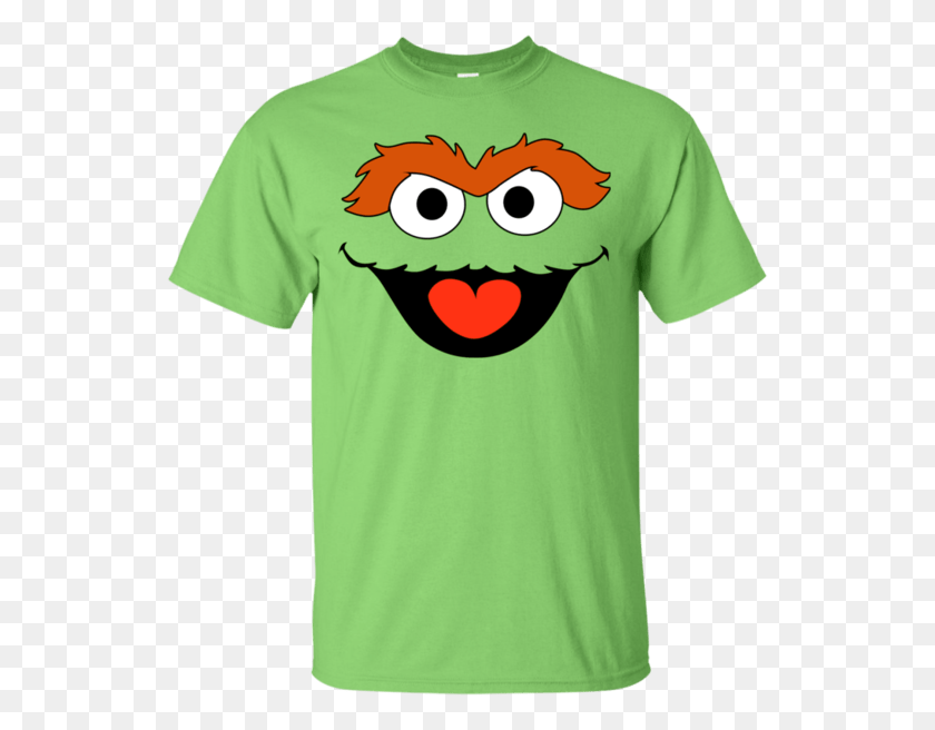 541x596 Oscar The Grouch Face, Clothing, Apparel, T-shirt HD PNG Download