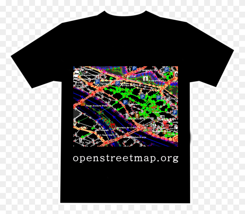 800x690 Osm Shirt Map Snippet Bremen Active Shirt, Clothing, Apparel, T-shirt HD PNG Download