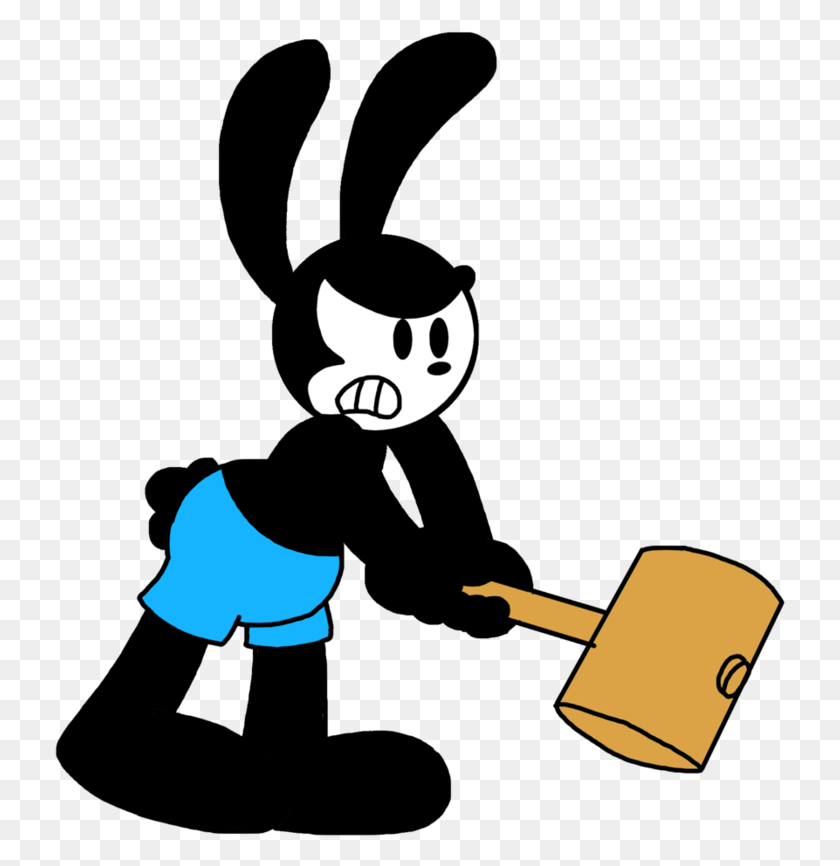 731x806 Oswald The Lucky Rabbit Clipart Angry, Cat, Pet, Mammal HD PNG Download