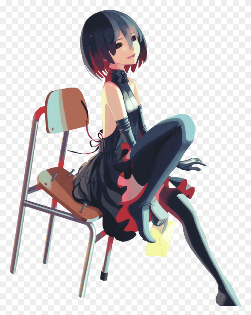 950x1209 Ougi Oshino In A Dress, Chair, Furniture, Person HD PNG Download