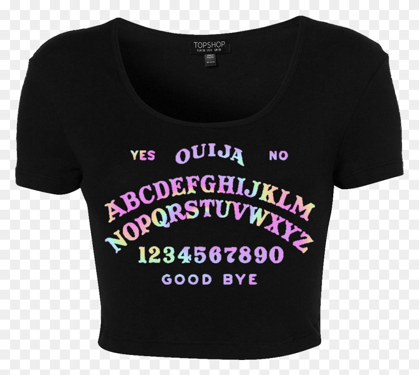 1000x887 Ouija Board Holographic Black Crop Top Active Shirt, Clothing, Apparel, T-shirt HD PNG Download